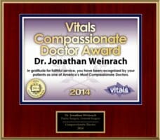 Dr. Weinrach's vitals compassionate doctor award 2014