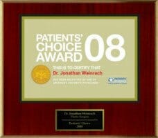 Dr. Weinrach's patients' choice award 2008