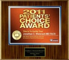 Dr. Weinrach's patients' choice award 2011