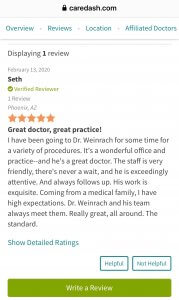Patient review of dr weinrach