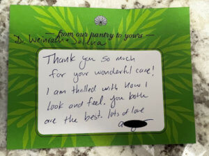 Thank you note breast augmentation